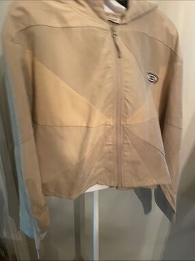 Lightweight Beige Women's Bomber Jacket with Zip Front